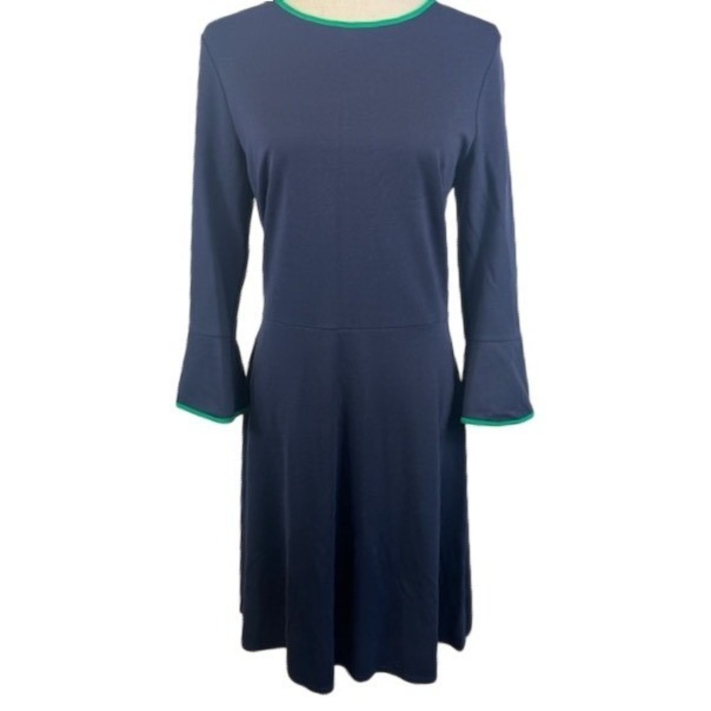 Jude Connally Dress Women's Size Medium Blue Green Long Sleeve‎ Nautical Classic